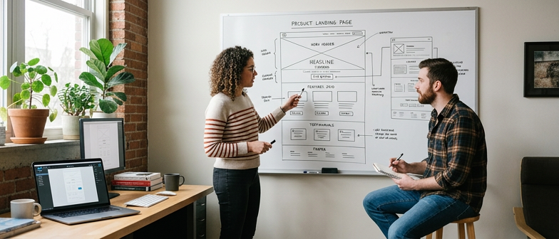 Landing Page Wireframe Basics and Visual Hierarchy Planning